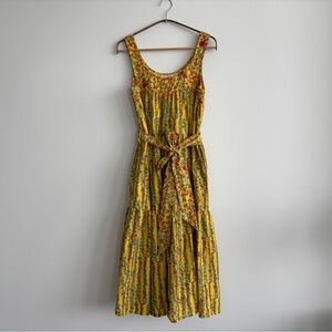 Roller Rabbit Coley Cover Up Midi Dress Womens XS Yellow Floral